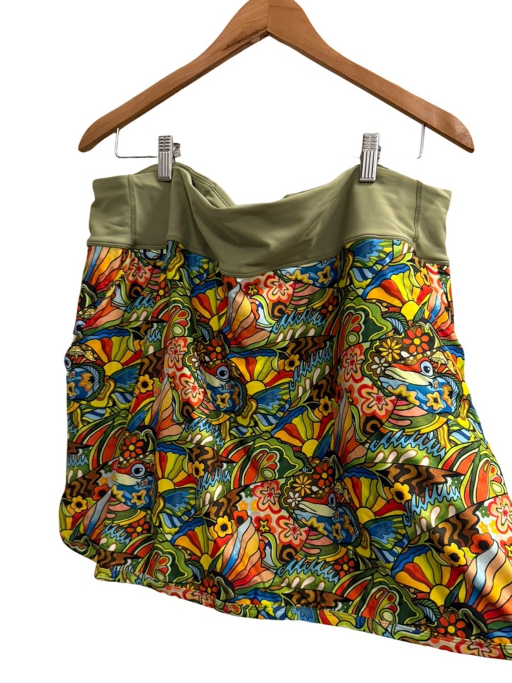 Fishe Boho Bass Skort Green Multicolor Size 3XL - Picture 4 of 11